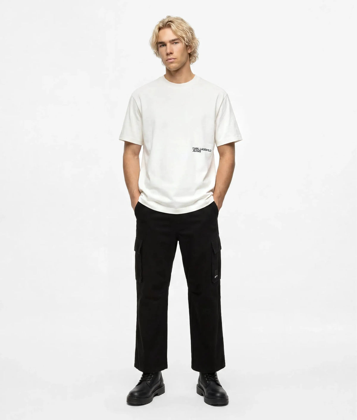Relaxed seam-detail T-shirt