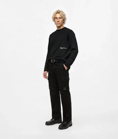 Long-sleeved seamed T-shirt