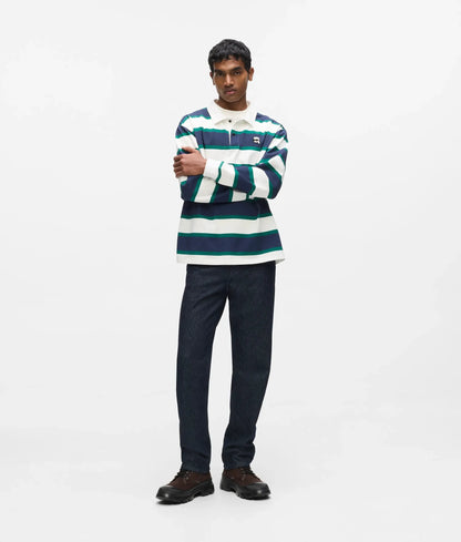 Ikon striped rugby polo shirt
