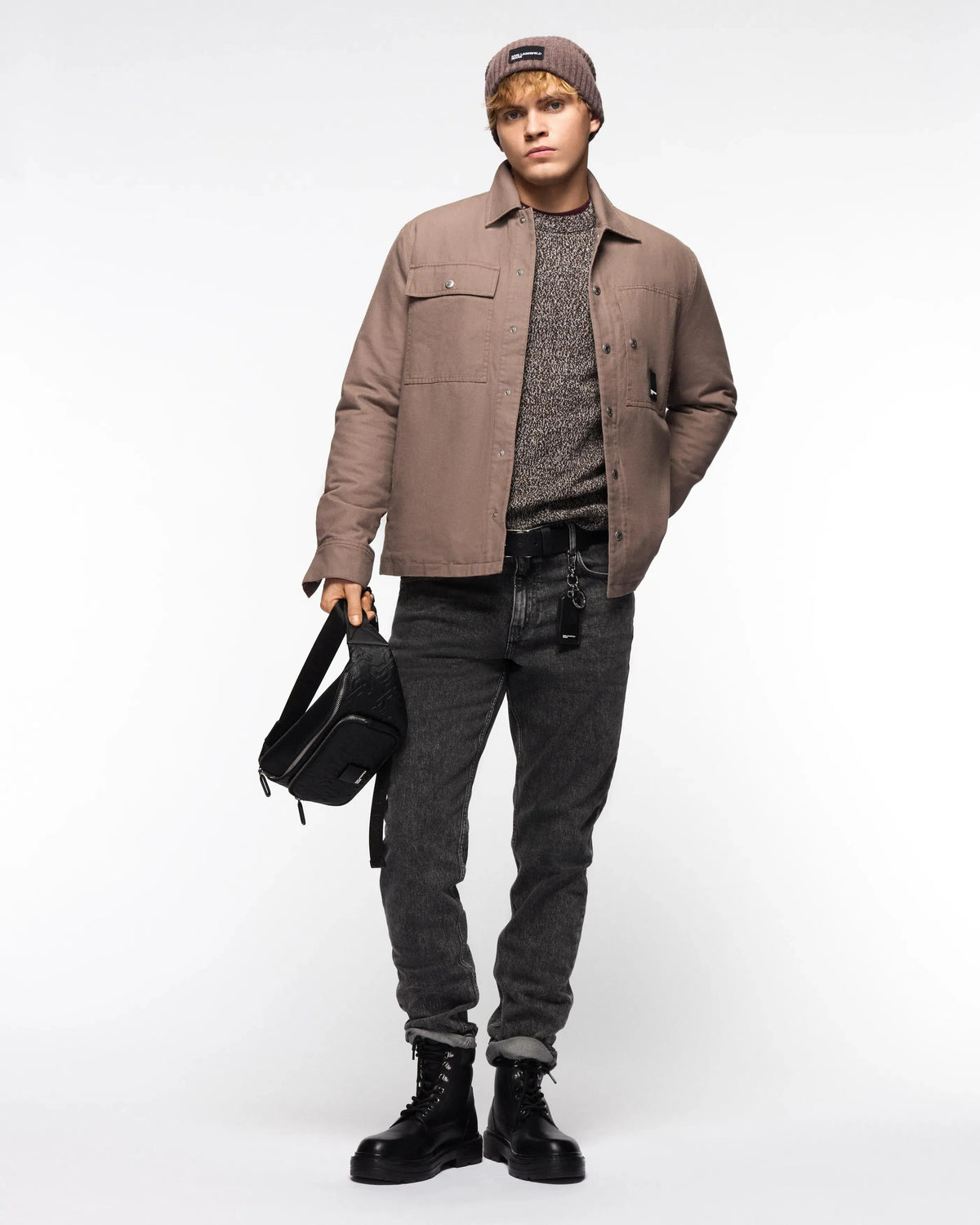 Wool-blend mélange sweater