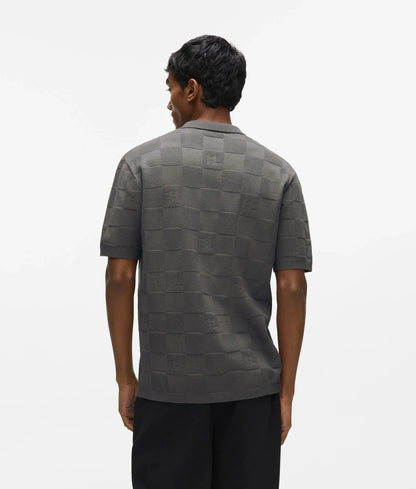 Monogram checked polo shirt