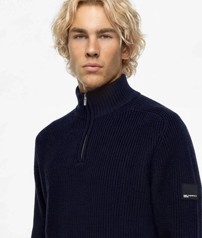 Half-zip box logo sweater