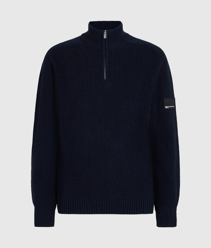 Half-zip box logo sweater