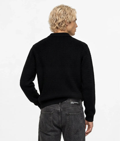 Long-sleeved knit polo