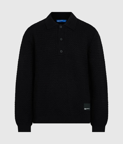 Long-sleeved knit polo