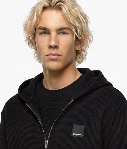 Waffle zip-up hoodie