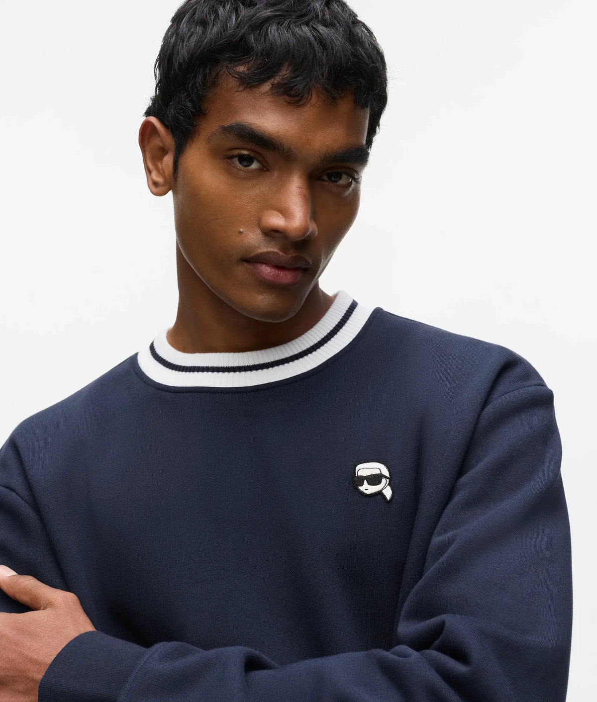 Ikon striped neck sweatshirt