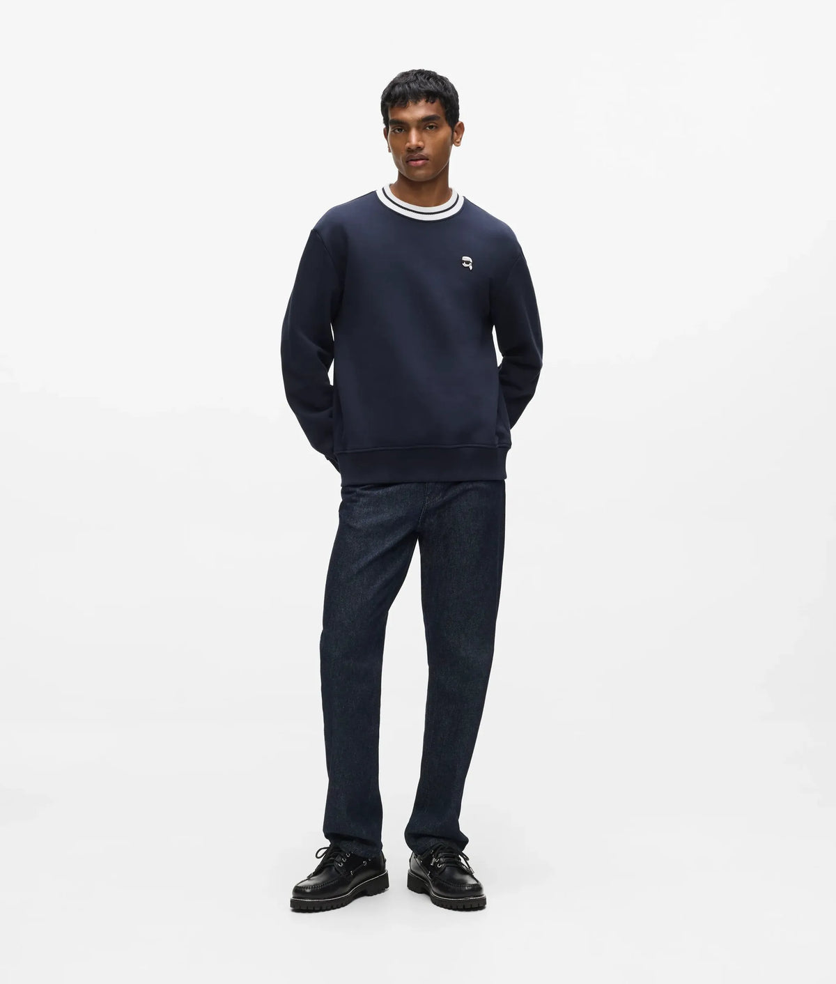 Ikon striped neck sweatshirt