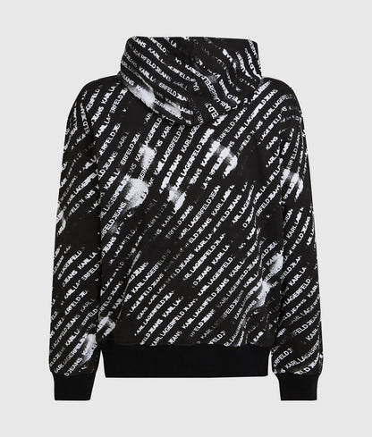 Relaxed all-over ombré logo hoodie