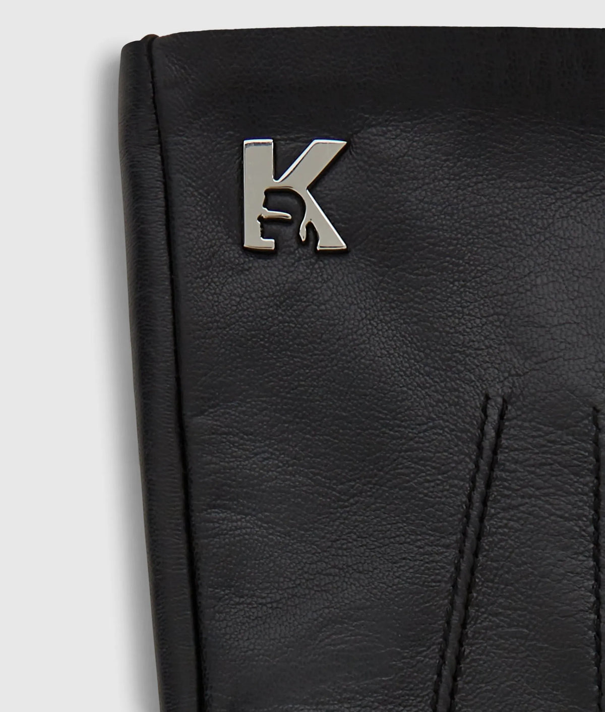 K logo leather gloves