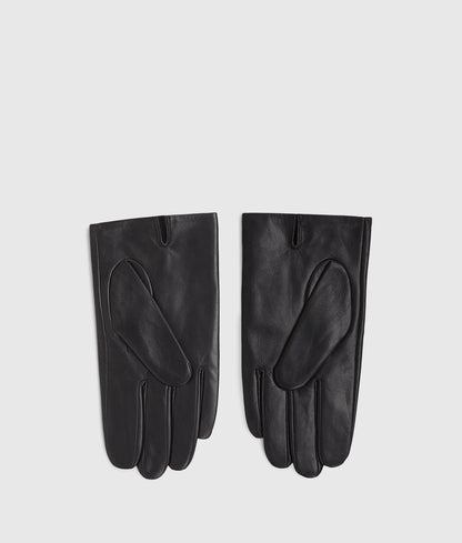 K logo leather gloves