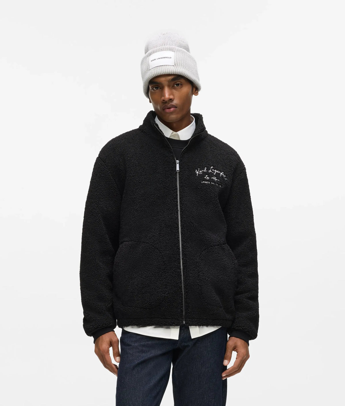 Loungewear zip-up fleece jacket