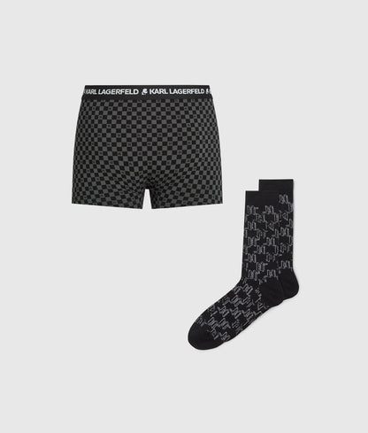 Monogram trunks and socks gift set