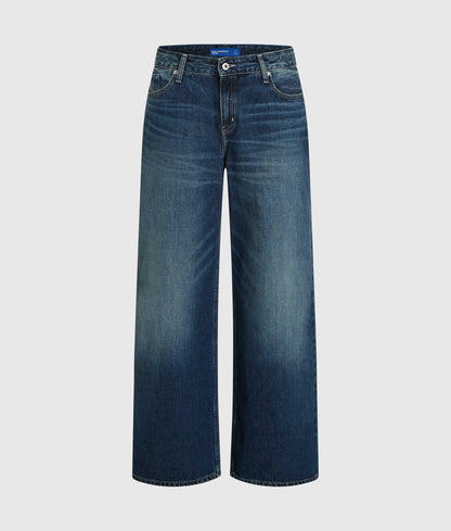Washed low-rise wide-leg jeans