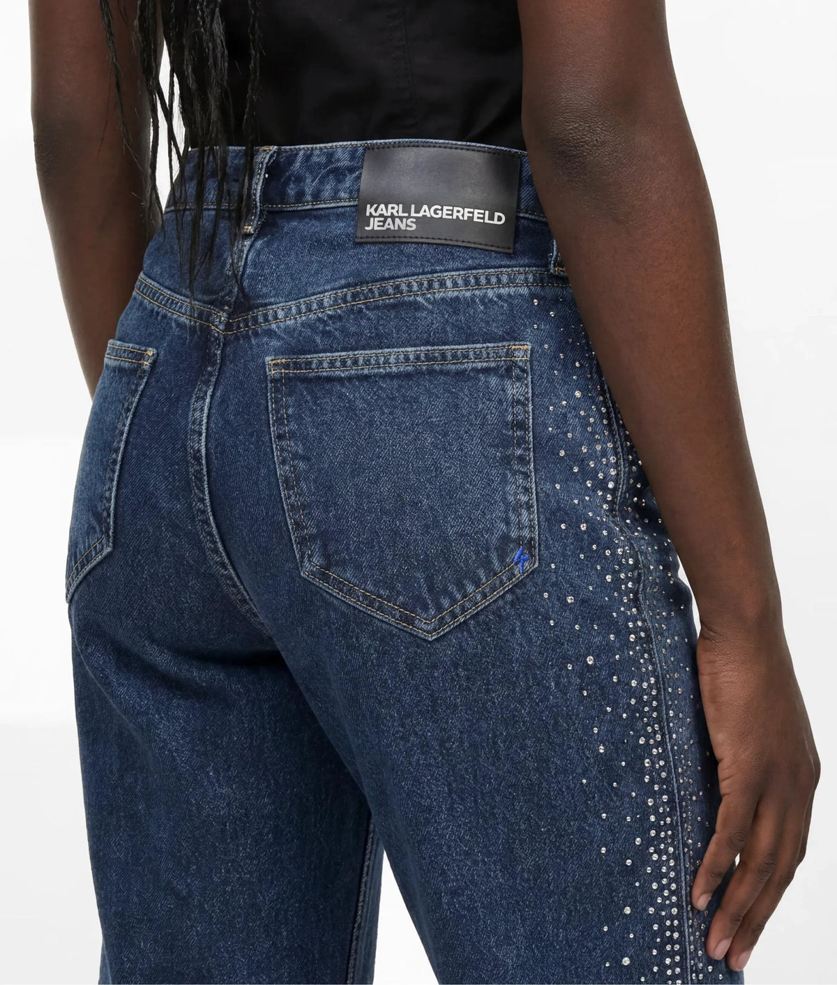 Rhinestone high-rise straight jeans