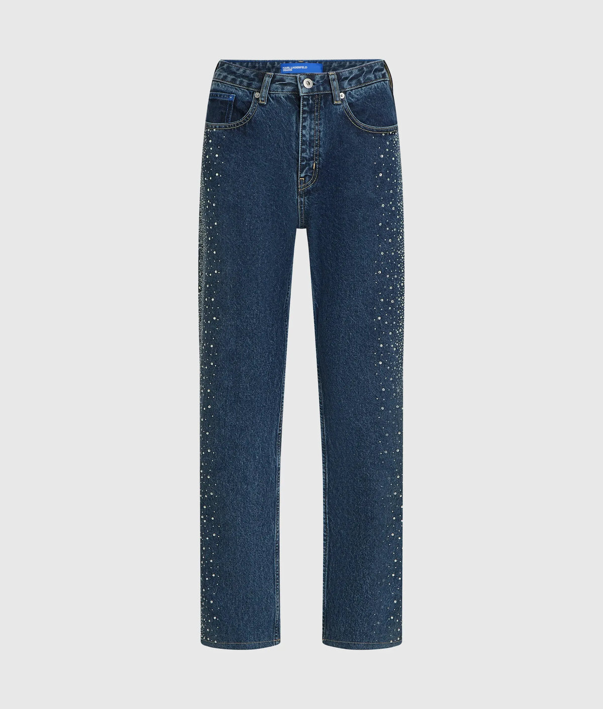 Rhinestone high-rise straight jeans