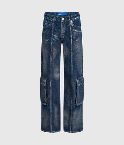 Utility mid-rise relaxed jeans