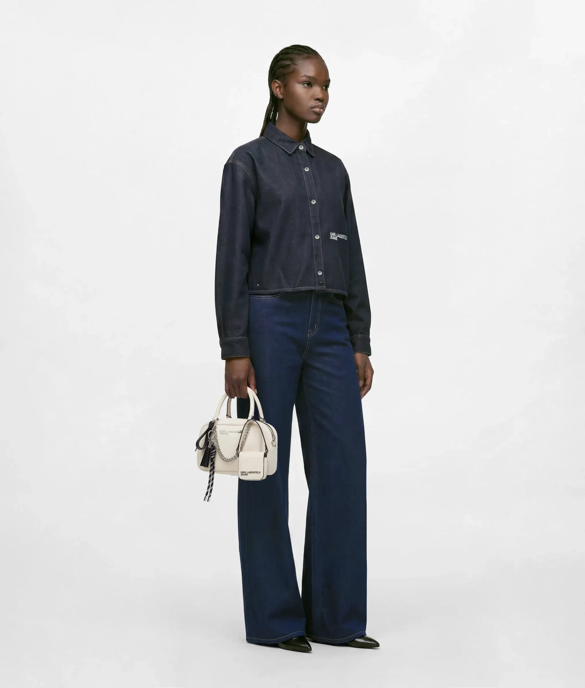 Glitter high-rise relaxed jeans