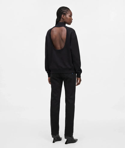 Coated high-rise straight jeans