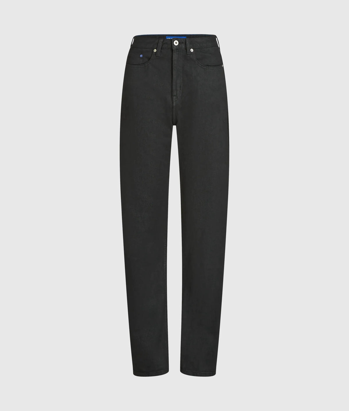 Coated high-rise straight jeans