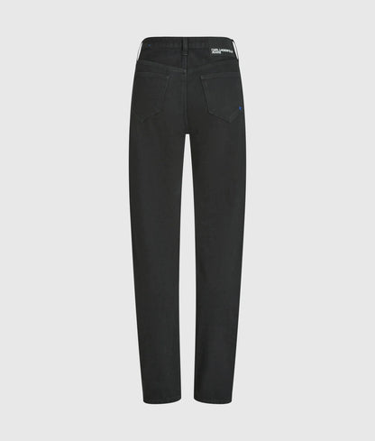 Coated high-rise straight jeans
