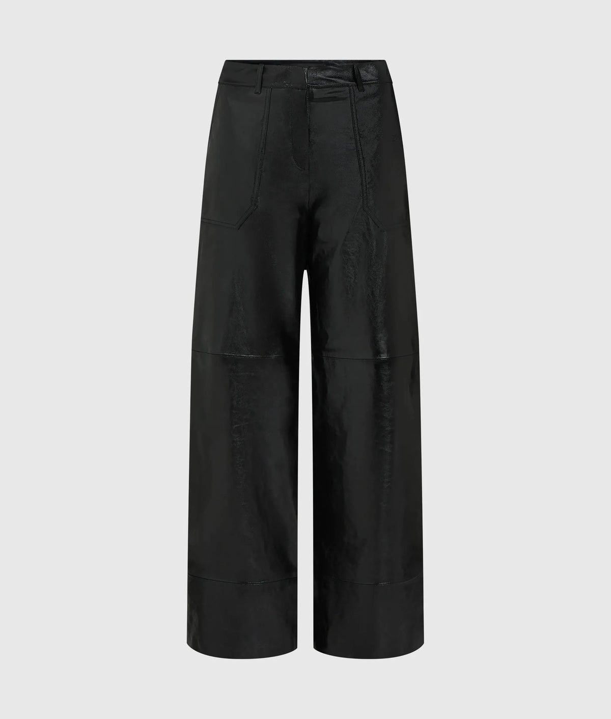 Wide-leg leather pants