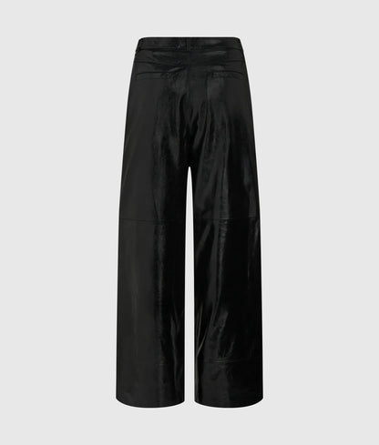Wide-leg leather pants
