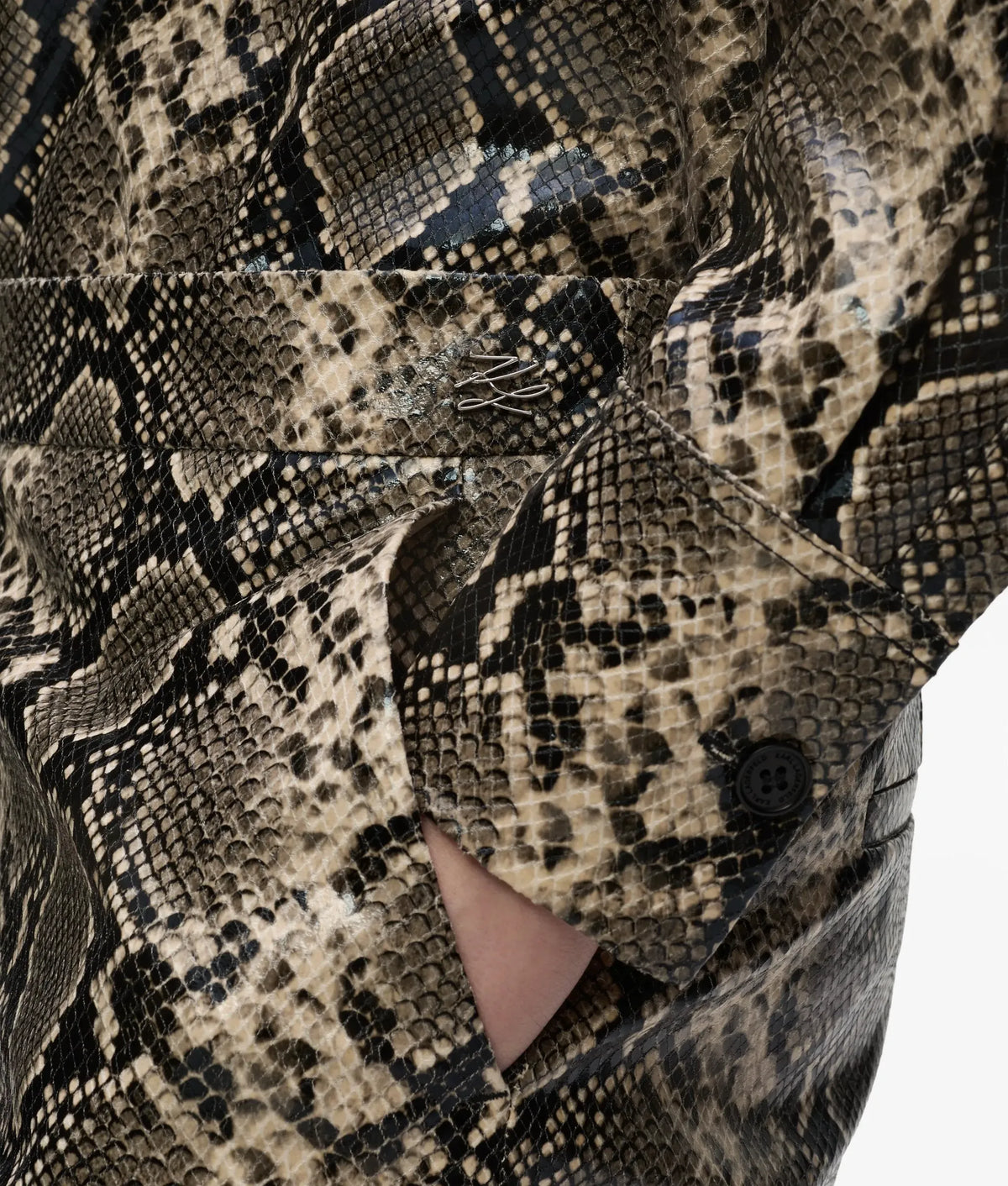 Faux-python flared pants