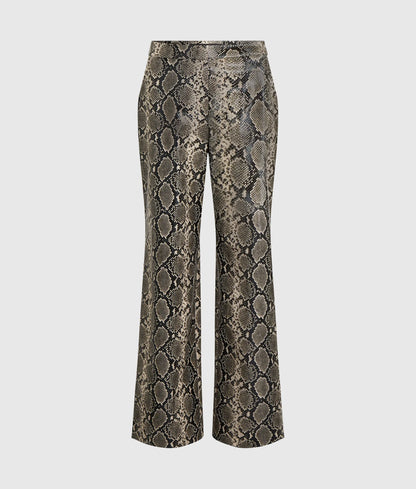 Faux-python flared pants