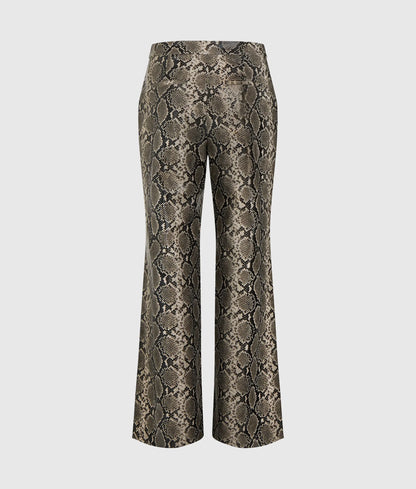 Faux-python flared pants