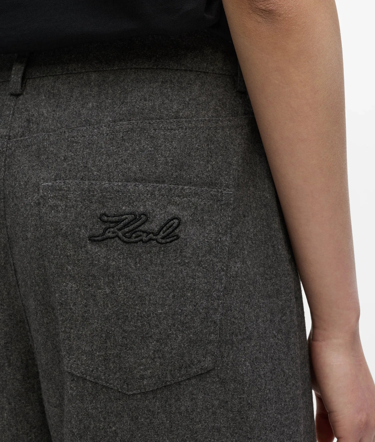 Wide-leg flannel pants
