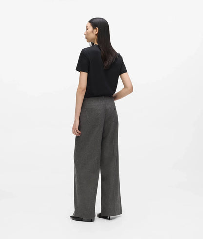 Wide-leg flannel pants