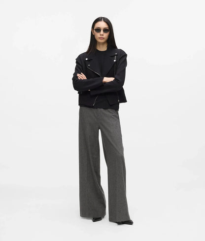 Wide-leg flannel pants