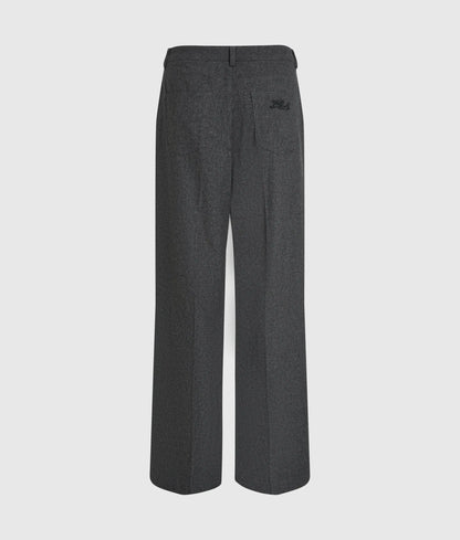 Wide-leg flannel pants