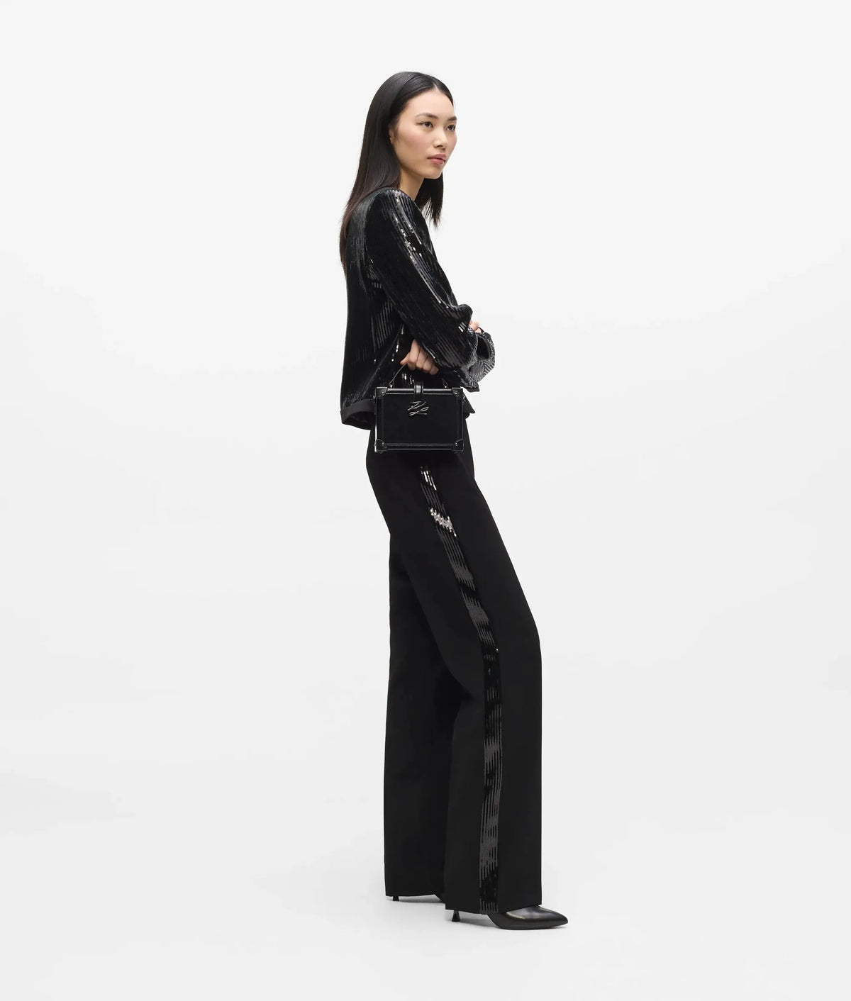 Sequin tailored pants