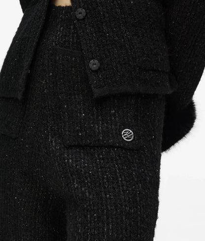 Bouclé knitted pants