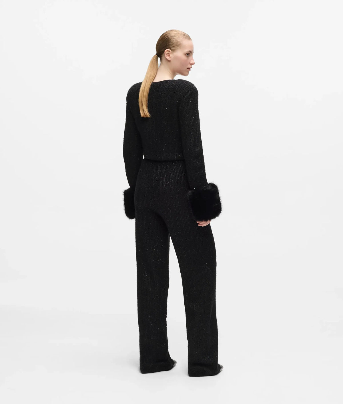 Bouclé knitted pants