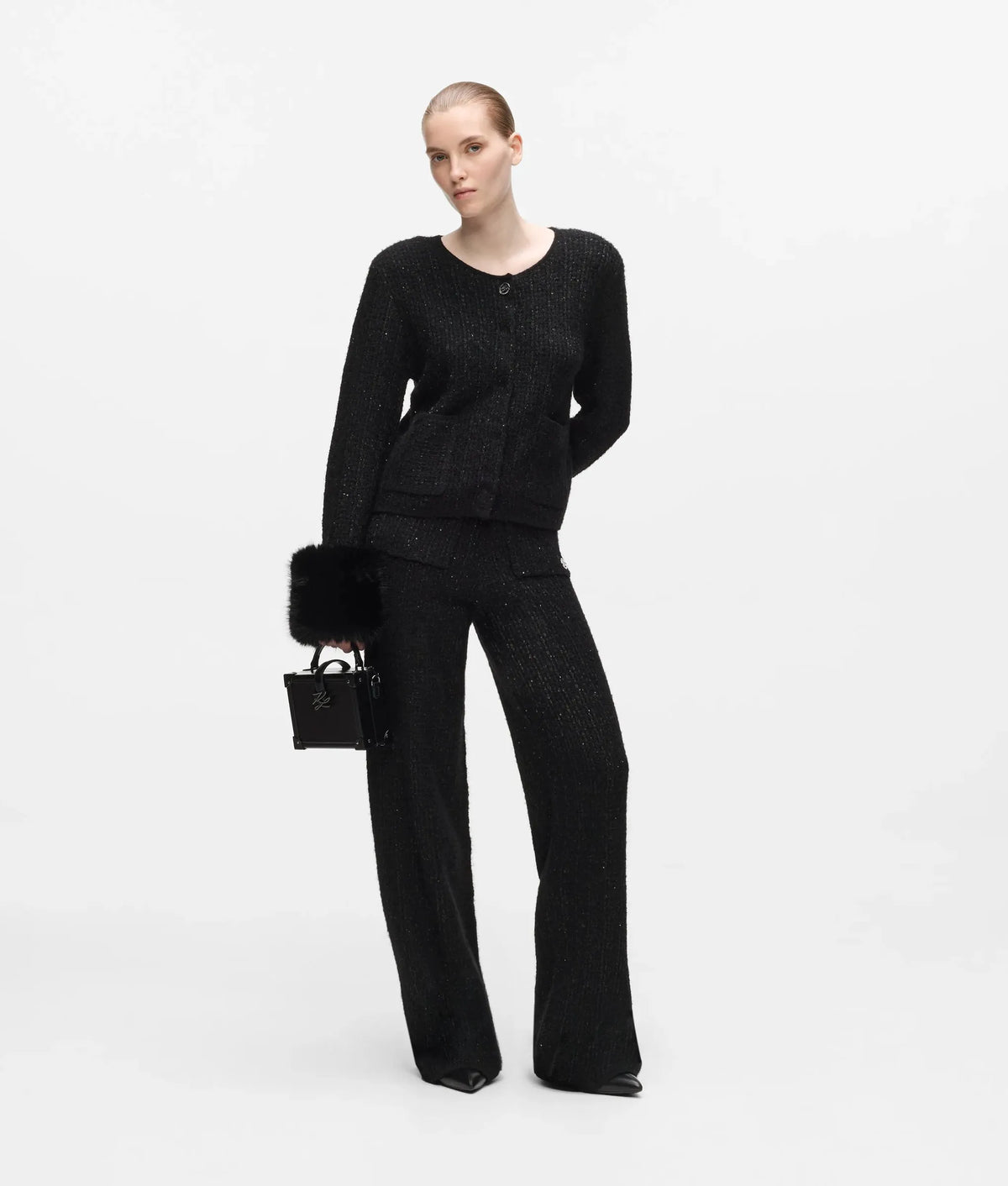 Bouclé knitted pants