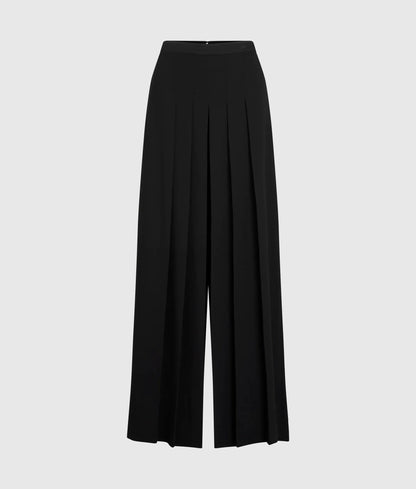 Pleated wide-leg pants