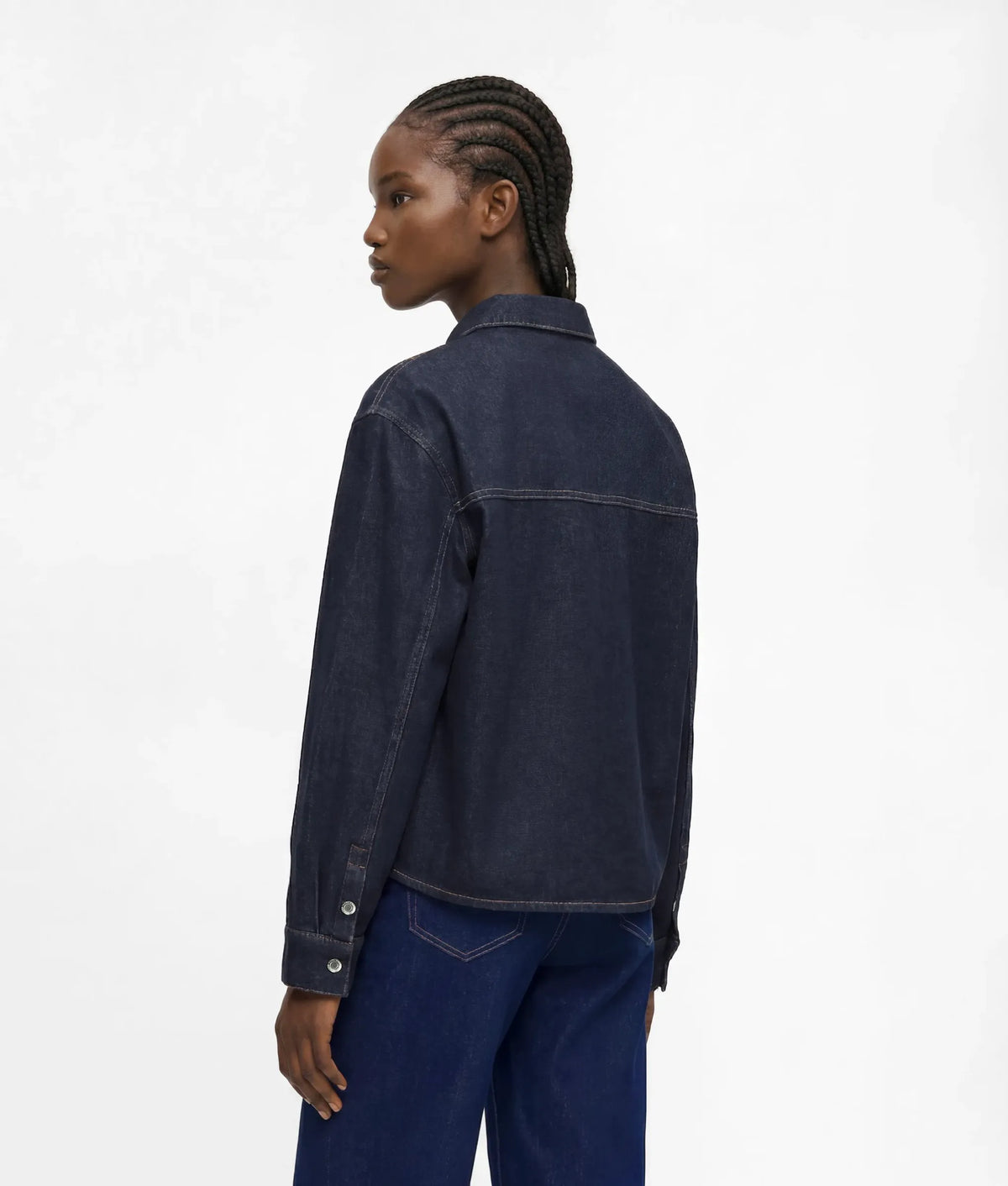 Boxy glitter denim shirt