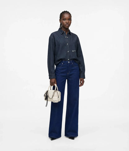 Boxy glitter denim shirt