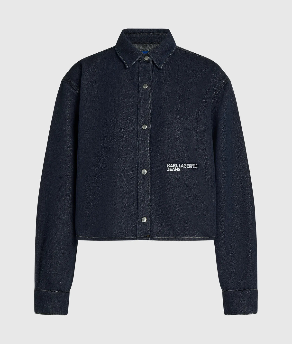 Boxy glitter denim shirt