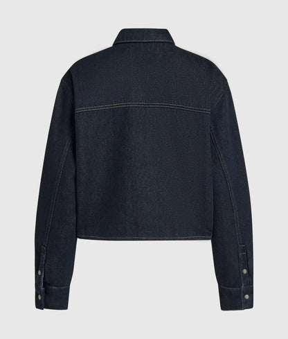 Boxy glitter denim shirt