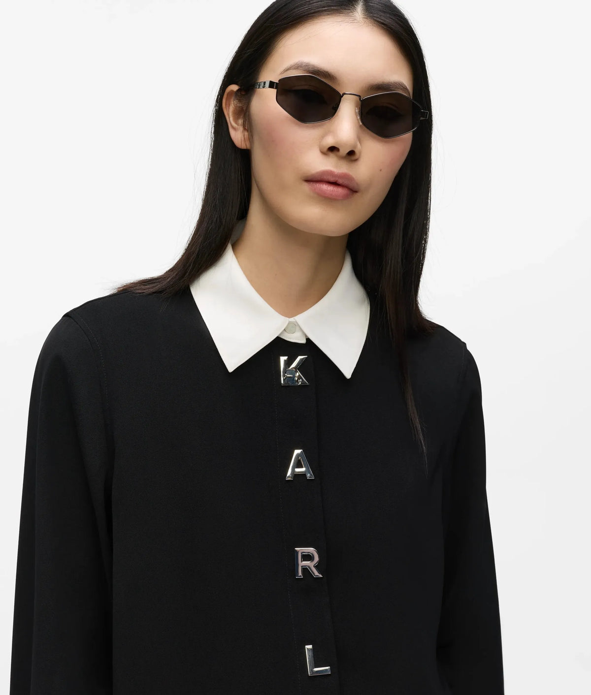 Contrast Karl letter shirt