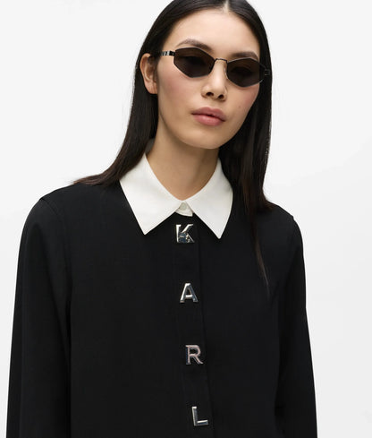 Contrast Karl letter shirt