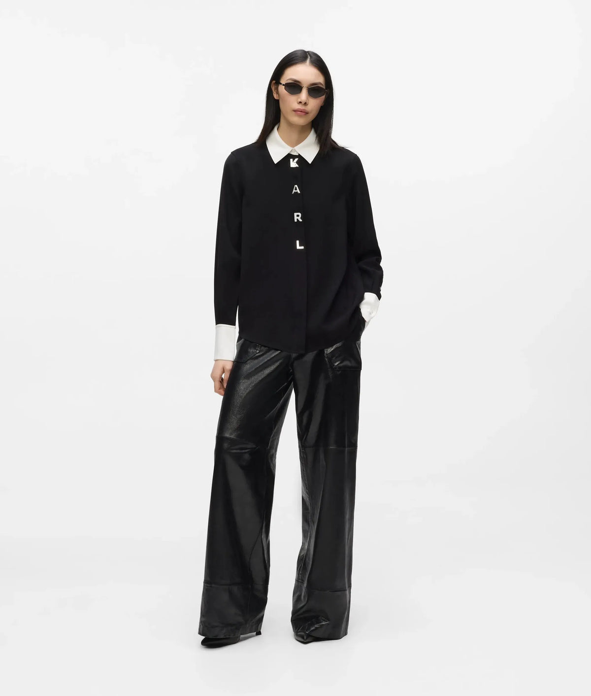 Contrast Karl letter shirt