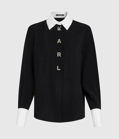 Contrast Karl letter shirt