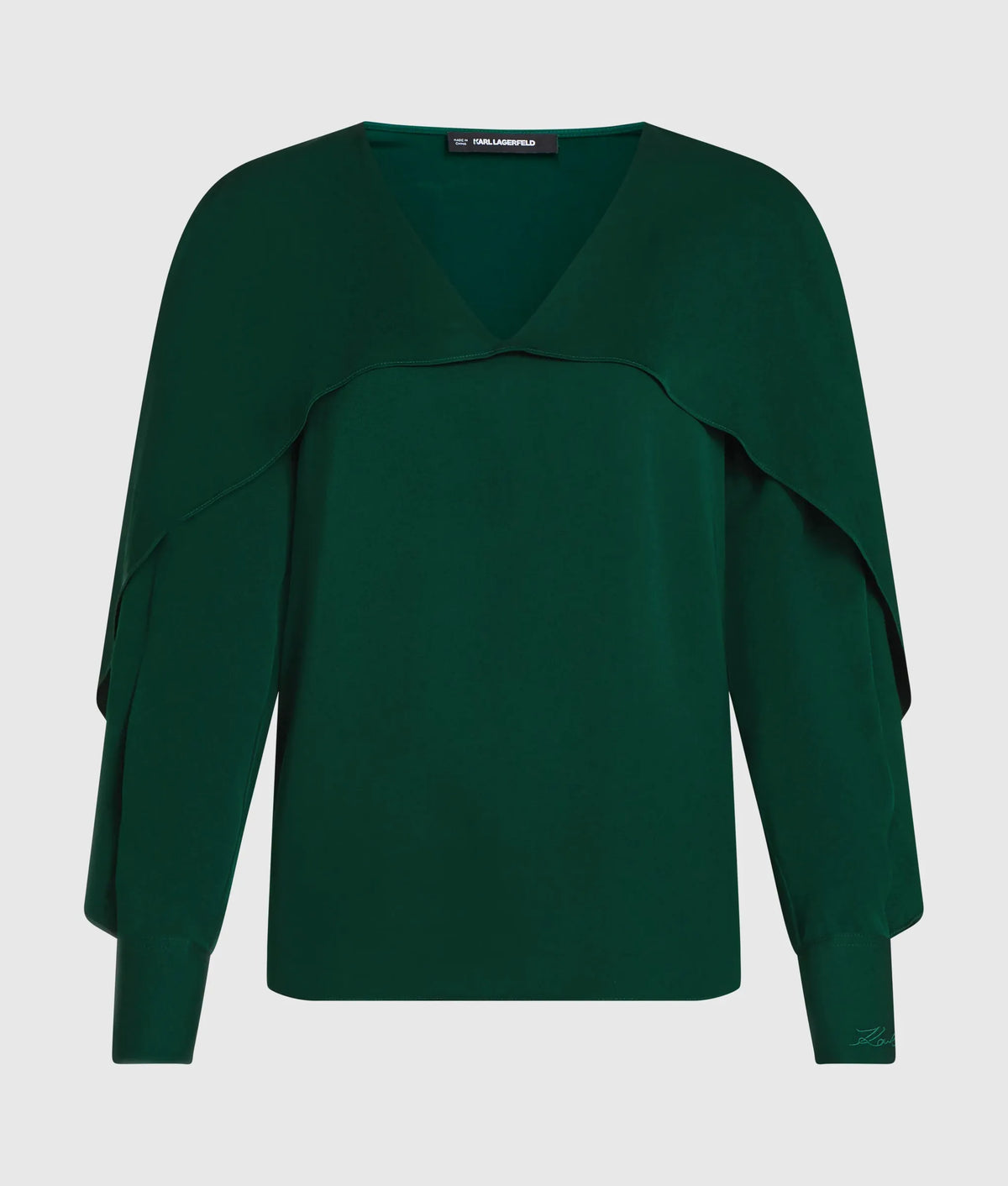 V-neck flounce blouse