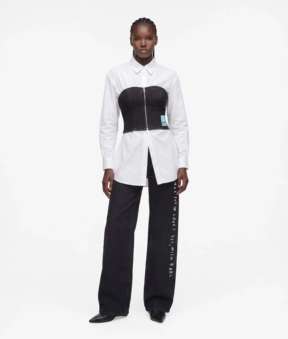 KLJ X Pietro Terzini denim bandeau top