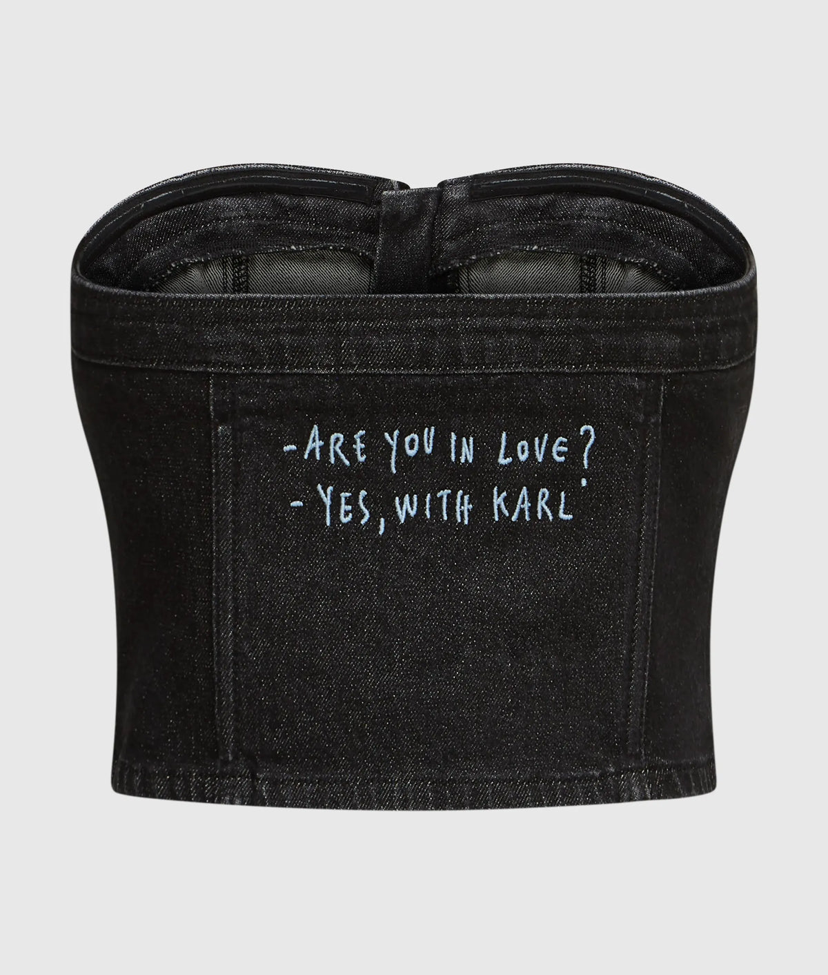KLJ X Pietro Terzini denim bandeau top
